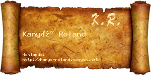 Kanyó Roland névjegykártya